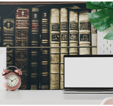 Classic art wall mural antique bookshelf collection - TenStickers