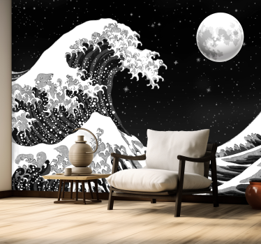 Kanagawa Wave By Night Japanese Classic Art Wall Mural - TenStickers