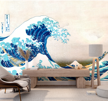 Classic Design Kanagawa Wave Art Wall Mural - TenStickers