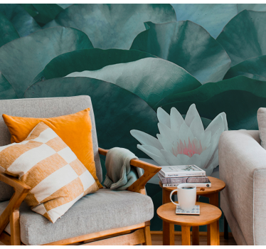 Lotus Bloom close-up flower 3D wallpaper - TenStickers