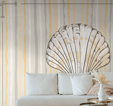 Wall mural vintage seashell floral pattern - TenStickers