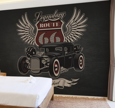 Service route car mural - TenStickers
