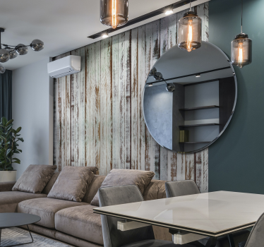 Stripping wood wood mural - TenStickers