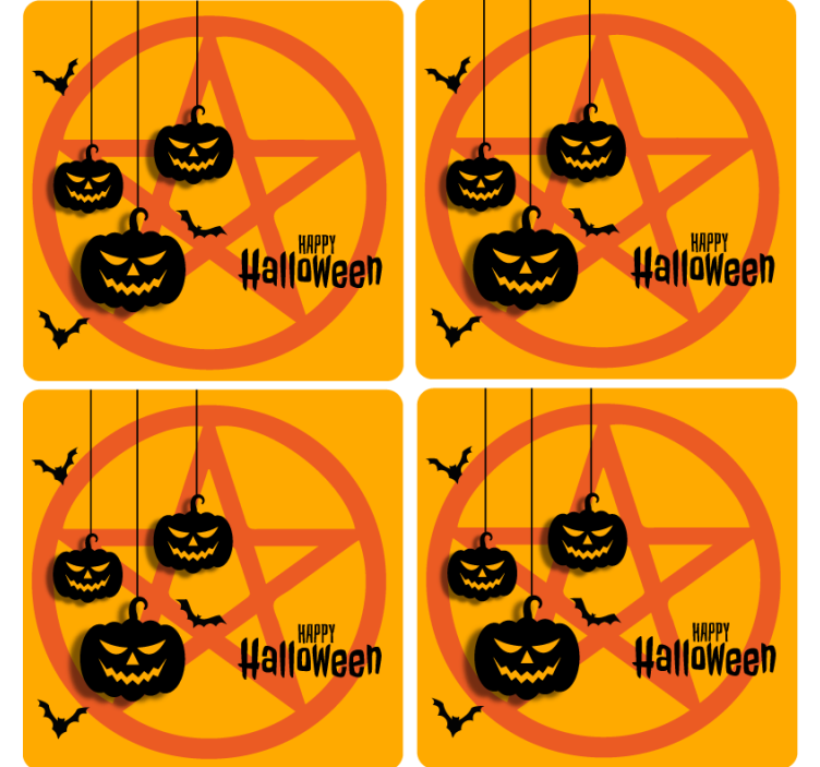 Spooky Pumpkin Motif Halloween coaster - TenStickers
