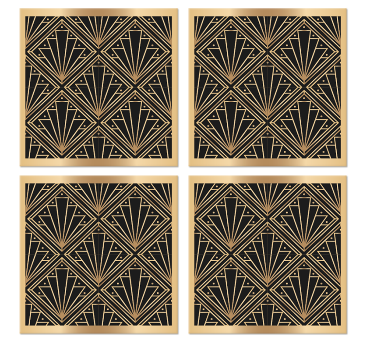 Rhomboid "art deco" pattern modern coaster - TenStickers