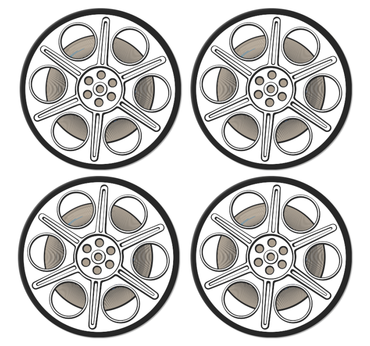 Cinema film roll design vintage coasters - TenStickers