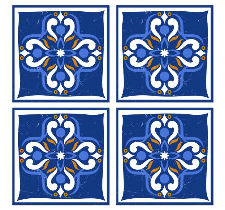 Classic Mediterranean Tiles tile coasters - TenStickers