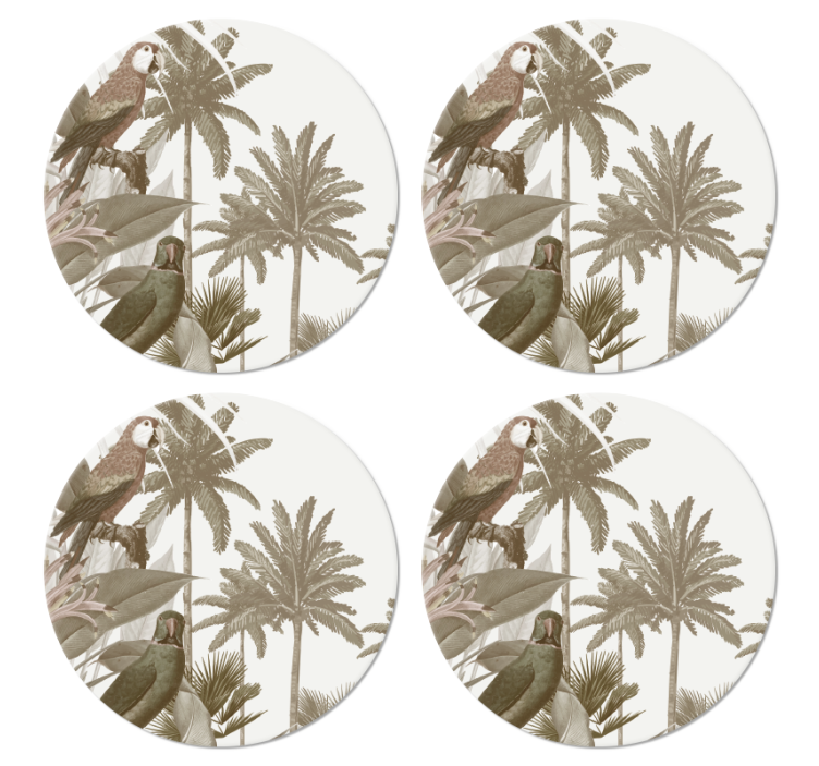 Tropical palms and fauna vintage coasters - TenStickers