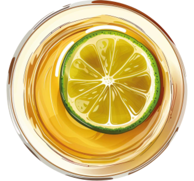 Tequila with lime drink coaster - TenStickers