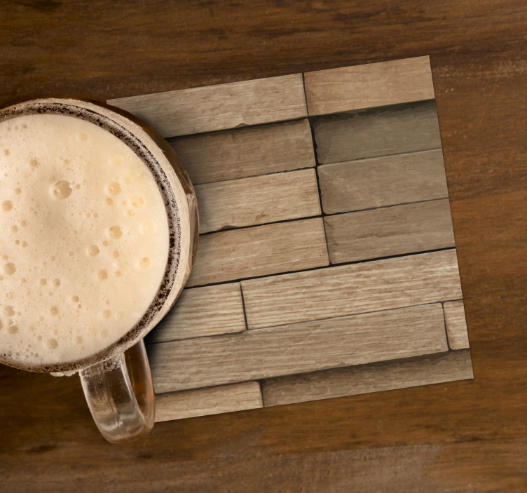 Abstract wood drink coaster - TenStickers