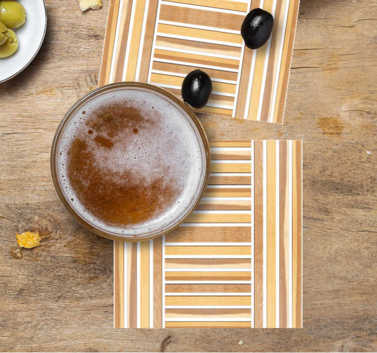 Beer mats with textured striped pattern - TenStickers