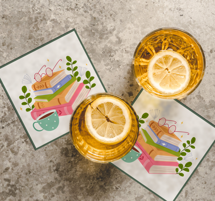 Books and coffee coasters - TenStickers