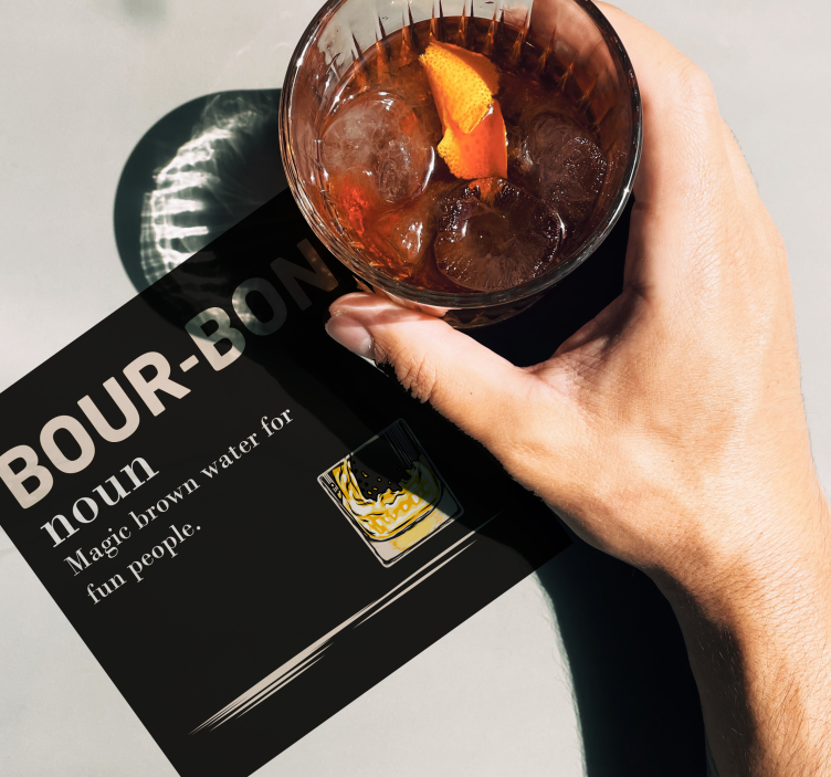 Bourbon Noun drink coasters - TenStickers