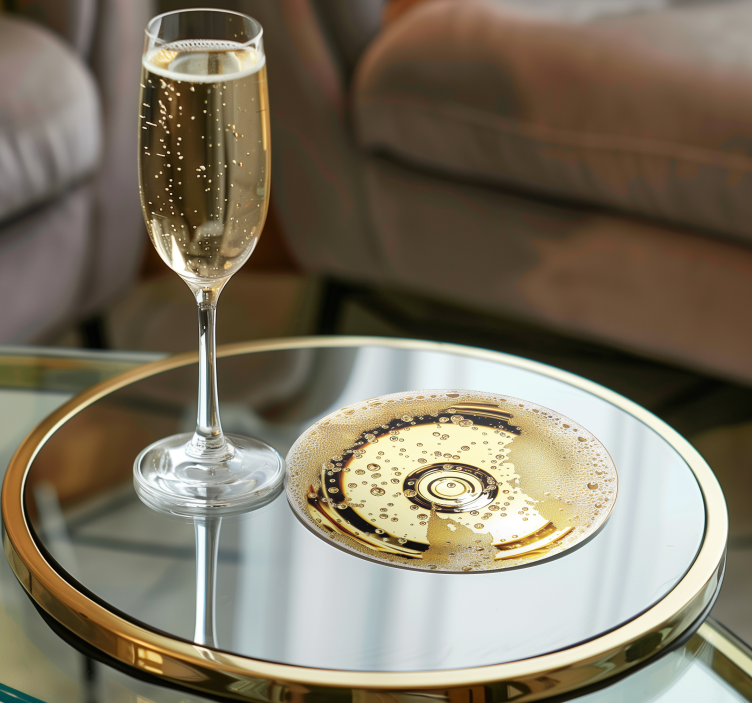 Champagne glass design coaster - TenStickers