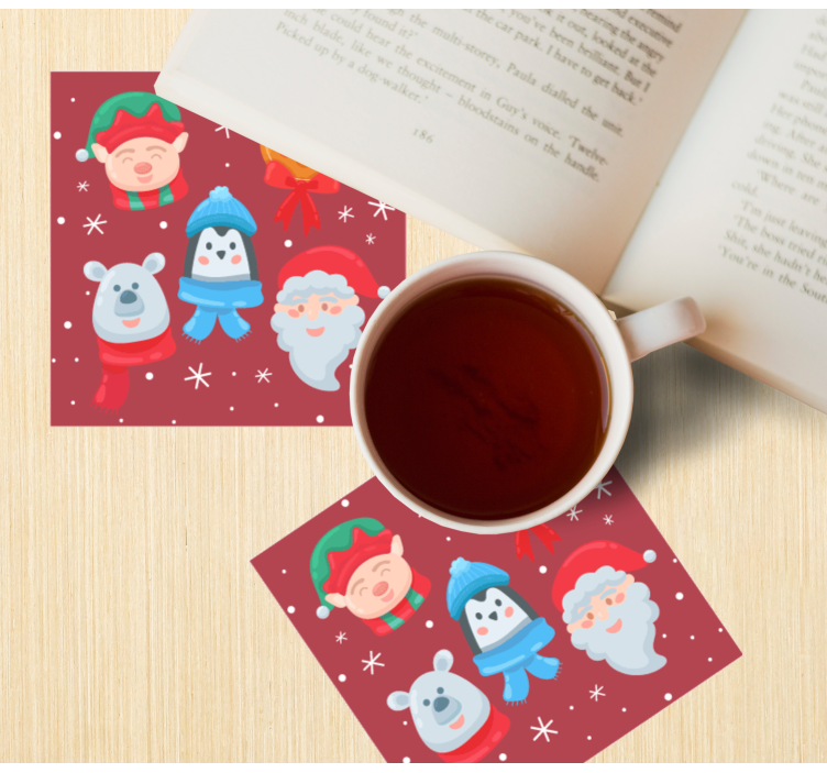Christmas coasters celebratory figures set - TenStickers