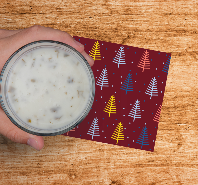Christmas coasters colorful tree design - TenStickers