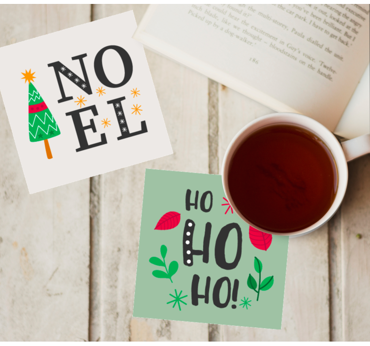 Christmas coasters elfa ho ho design - TenStickers