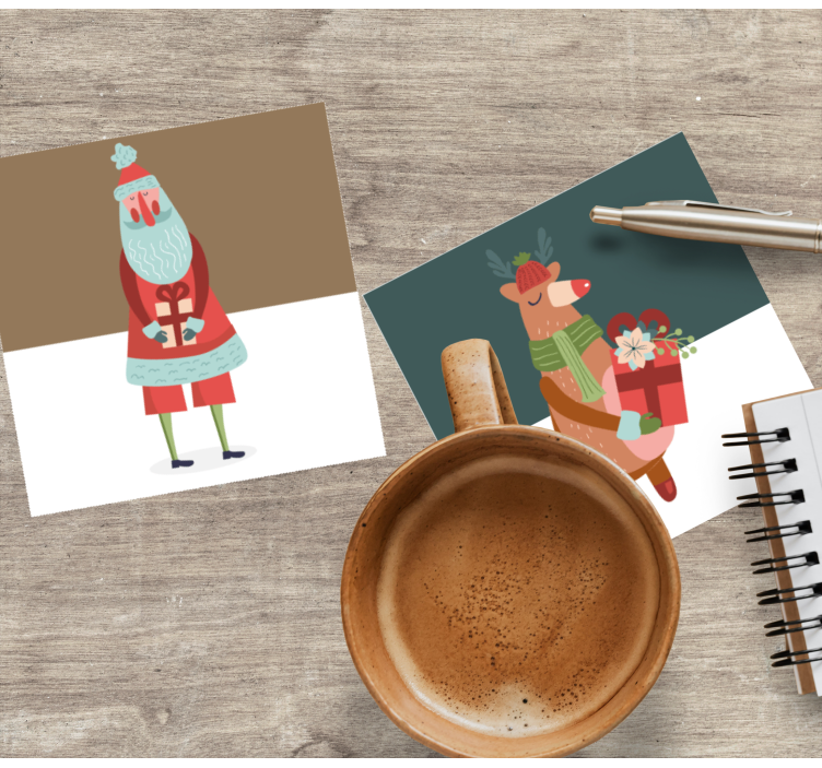 Christmas coasters festive characters collection - TenStickers
