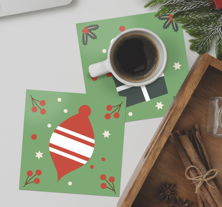Christmas coasters festive decoration and gift - TenStickers