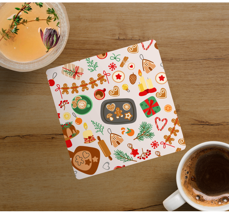 Christmas coasters festive gingerbread delights - TenStickers