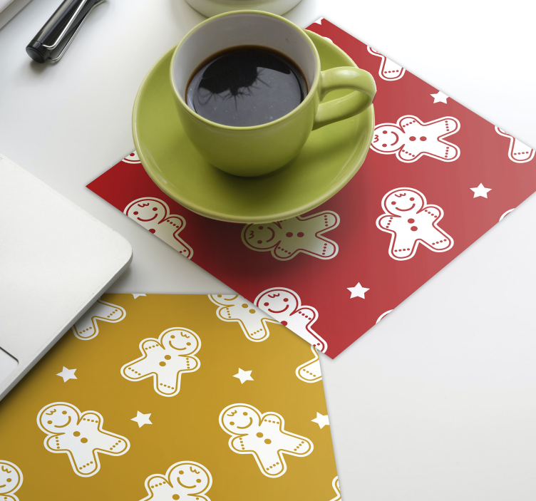 Christmas coasters gingerbread character design - TenStickers