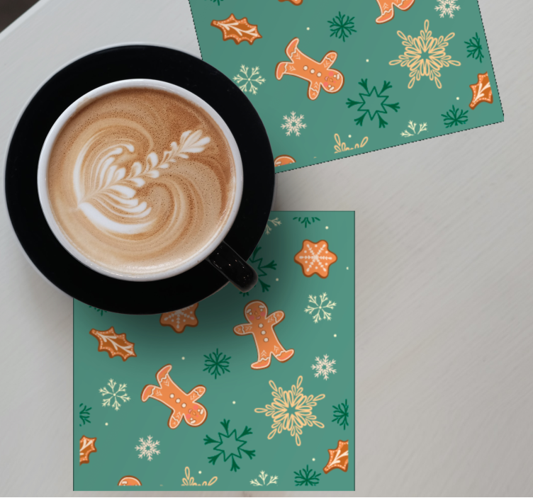 Christmas coasters gingerbread cookie design - TenStickers