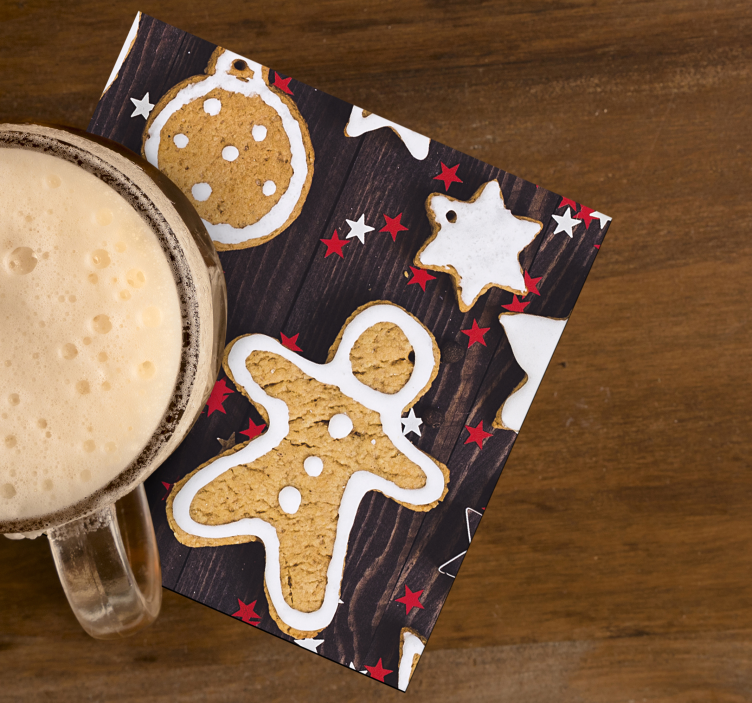 Christmas coasters gingerbread cookies pattern - TenStickers