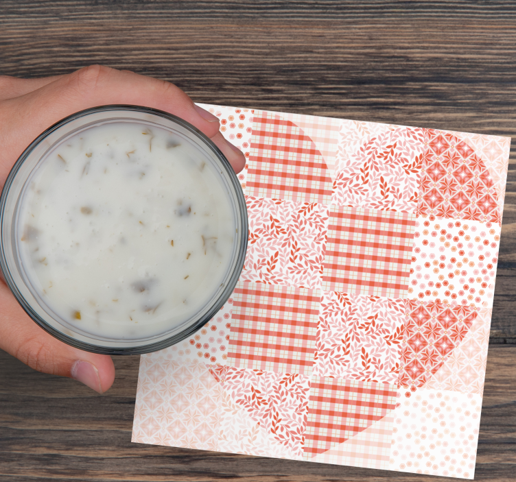 Christmas coasters heart pattern quilt - TenStickers