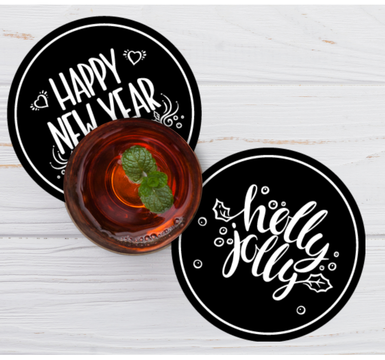 Christmas coasters joyful seasonal greetings - TenStickers