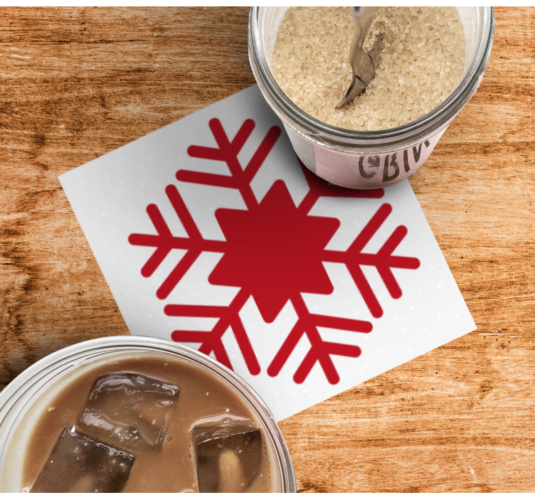 Christmas coasters red snowflake design - TenStickers