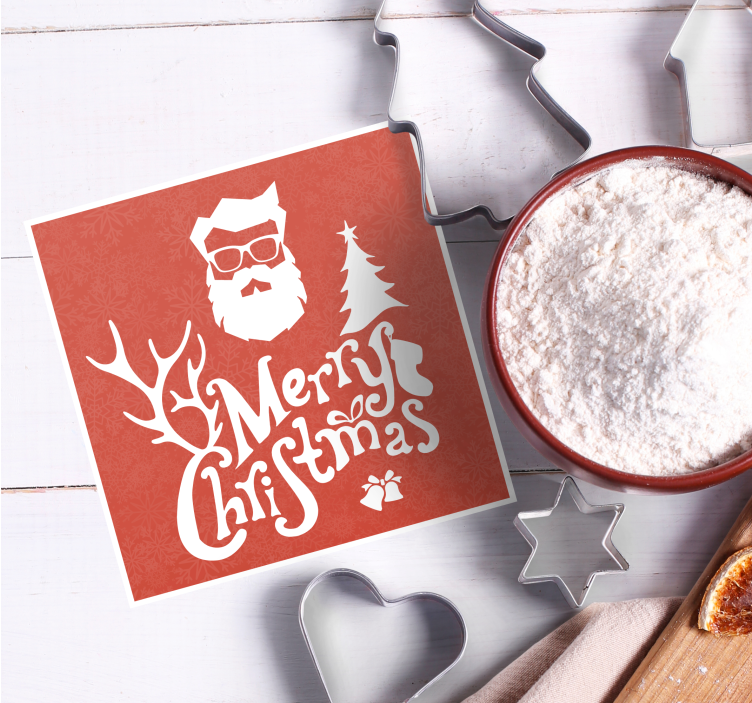 Christmas coasters santa claus silhouette - TenStickers