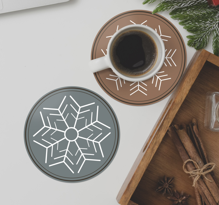Christmas coasters snowflake pattern collection - TenStickers
