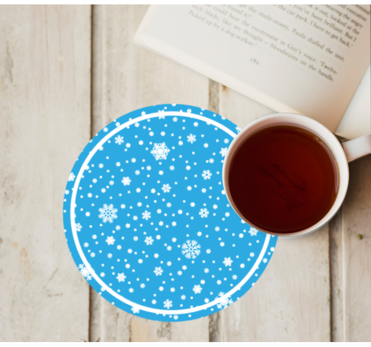 Christmas coasters snowflake pattern round - TenStickers