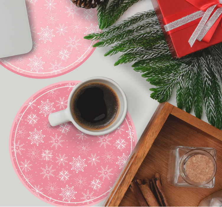 Christmas coasters snowflake pattern set - TenStickers
