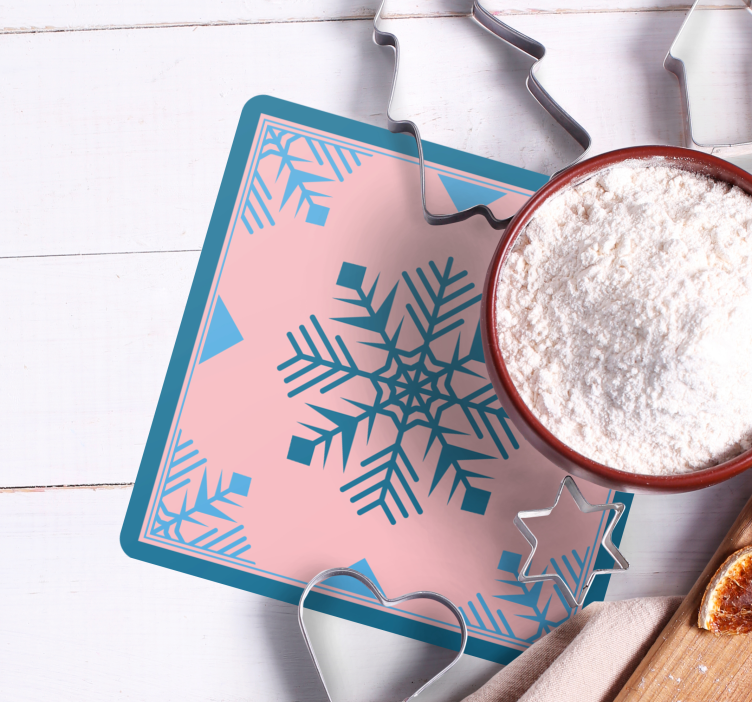 Christmas coasters snowflake patterned silicone mat - TenStickers