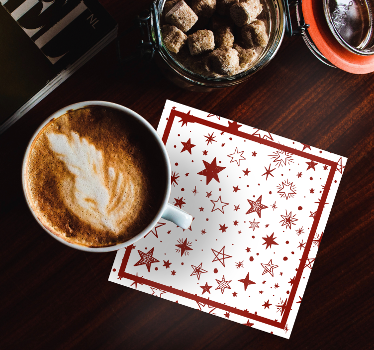 Christmas coasters starry holiday design - TenStickers