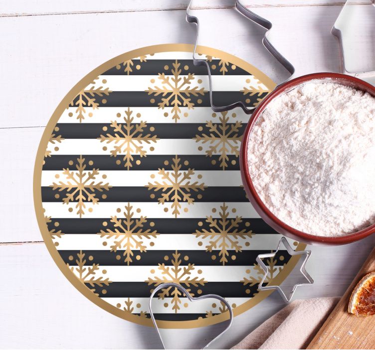 Christmas coasters striped snowflake design - TenStickers
