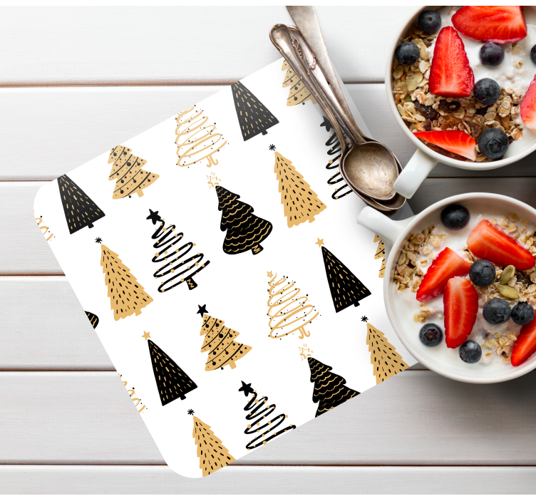 Christmas coasters with a stylized tree design - TenStickers