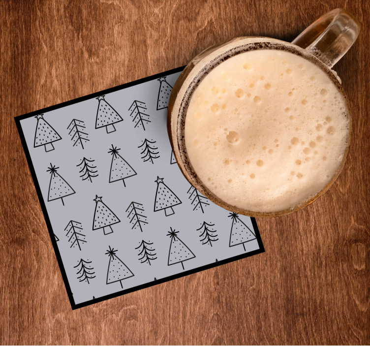 Christmas coasters with artistic tree designs - TenStickers