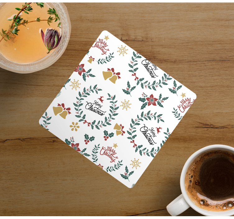 Christmas coasters with cheerful holiday design - TenStickers