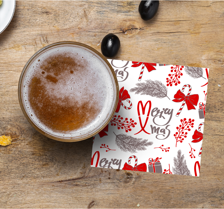 Christmas coasters with cheerful holiday designs - TenStickers