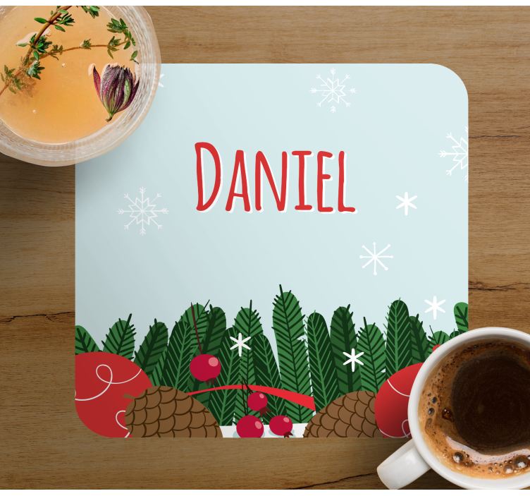 Christmas coasters with festive pinecone designs - TenStickers