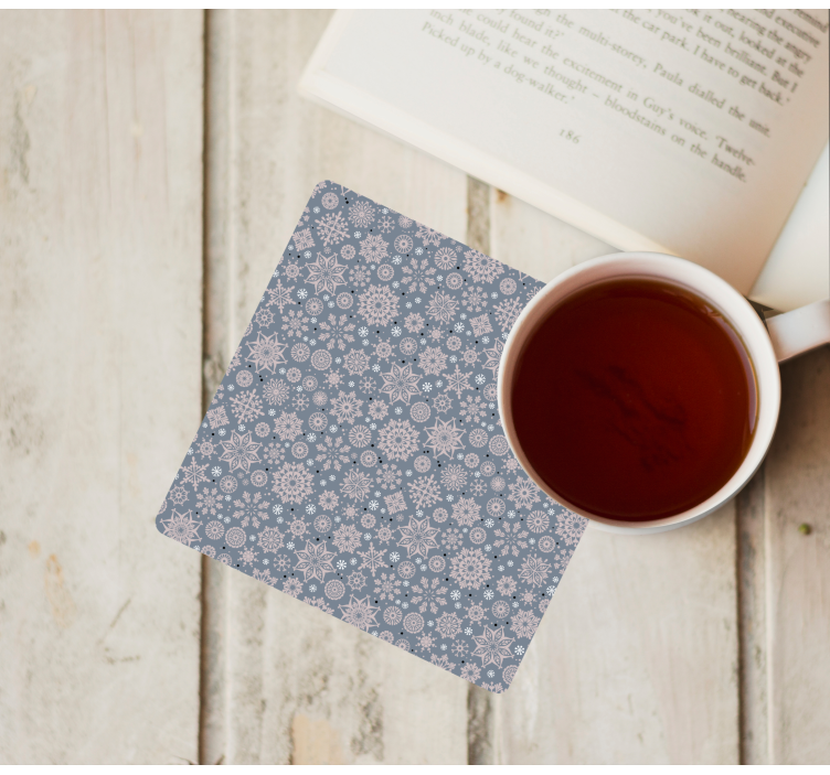 Christmas coasters with winter floral design - TenStickers