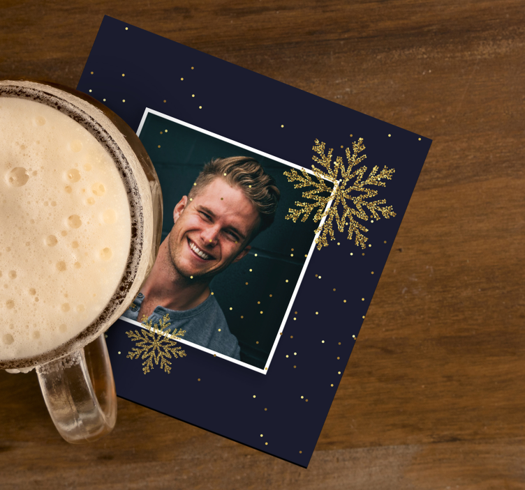 Christmas frame with photo custom coasters - TenStickers