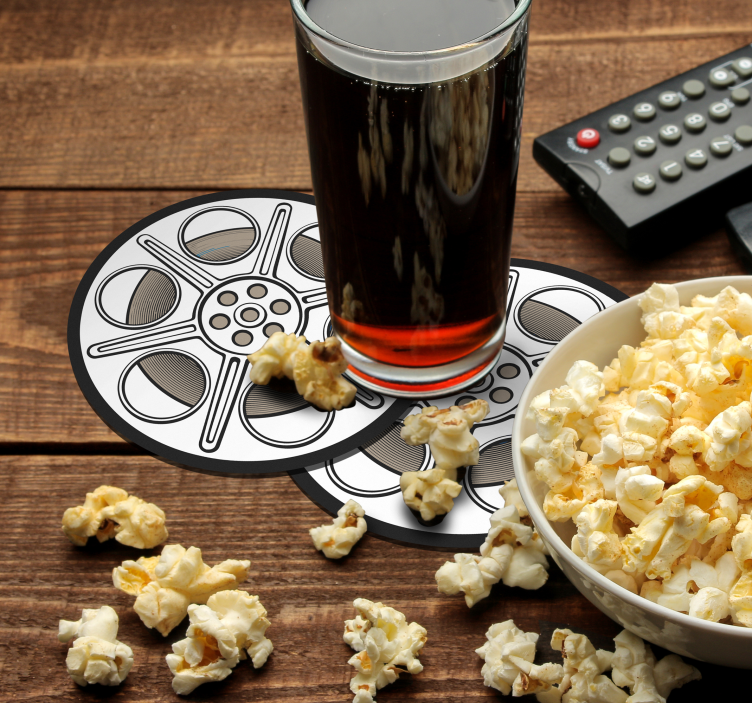 Cinema film roll design vintage coasters - TenStickers