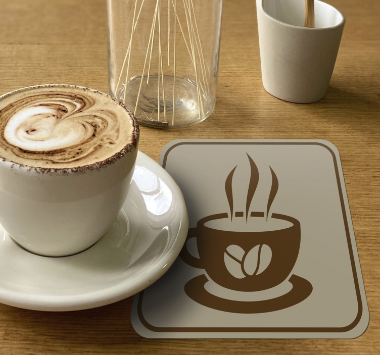 Coffee Cup Emblem modern coasters - TenStickers