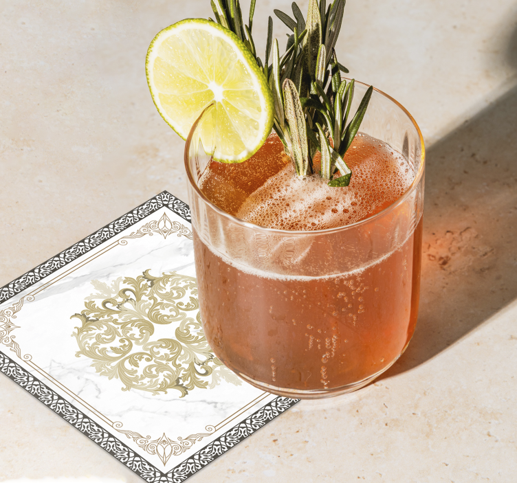 Elegant golden baroque texture coasters - TenStickers