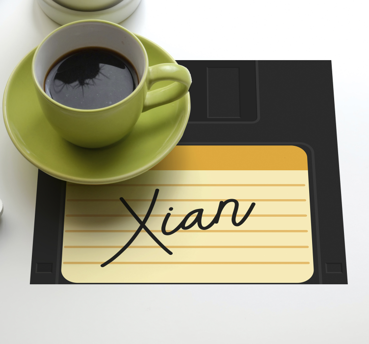 Floppy disc design with custom name vintage coasters - TenStickers