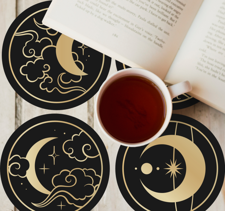 Geek coasters celestial moon designs - TenStickers