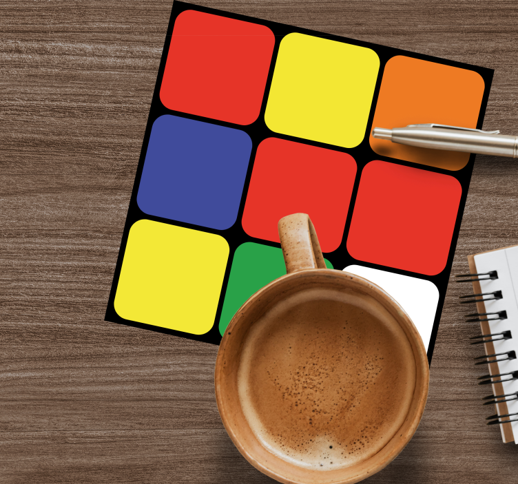 Geek coasters colorful square design - TenStickers